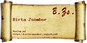 Birta Zsombor névjegykártya